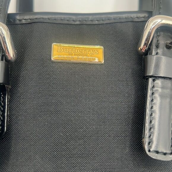 BURBERRY BURBERRYS BLUE LABEL NYLON NOVA CHECK PLAID BLACK BUCKET BAG - Picture 7 of 10